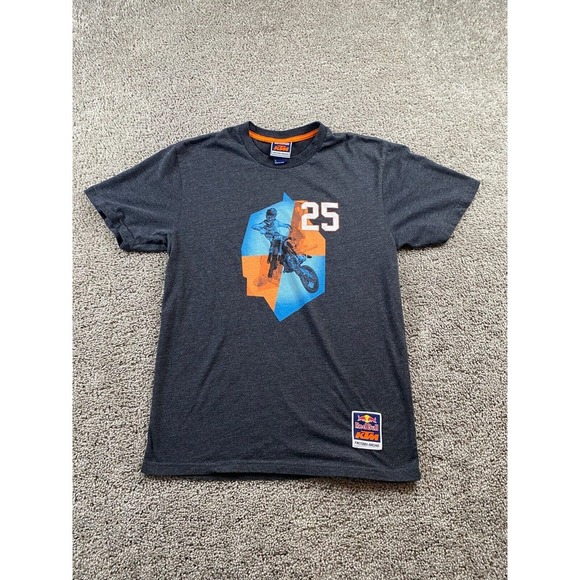 Red Bull Factory Racing Shirt Mens Large Gray Blue Motocross MX Musaquin KTM - Picture 1 of 13